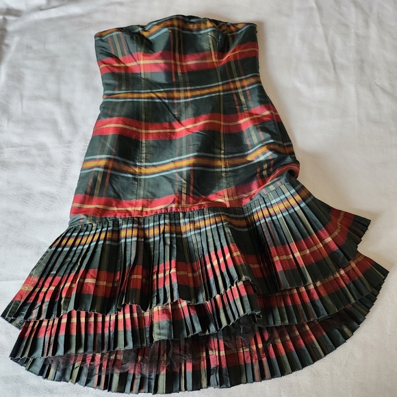Rugby Ralph Lauren Dresses & Skirts - ✨HP✨ Rugby Ralph Lauren 4 silk mini strapless plaid fit & flare dress